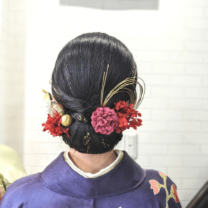 卒業式髪飾り水引アレンジ