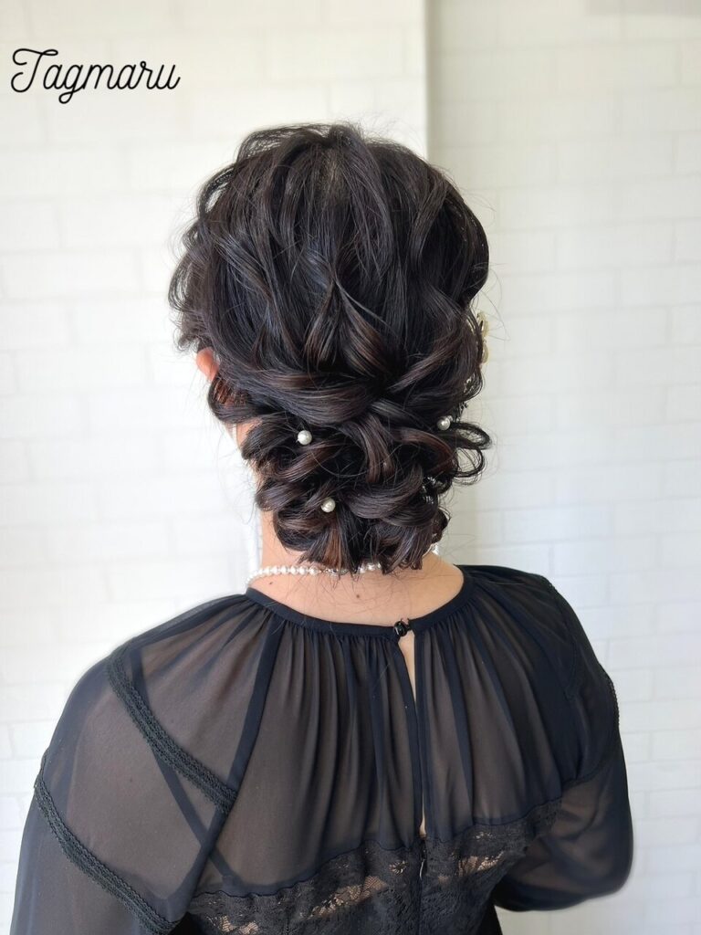 パーティースタイル☆ゆるふわシニヨン☆ヘアセット