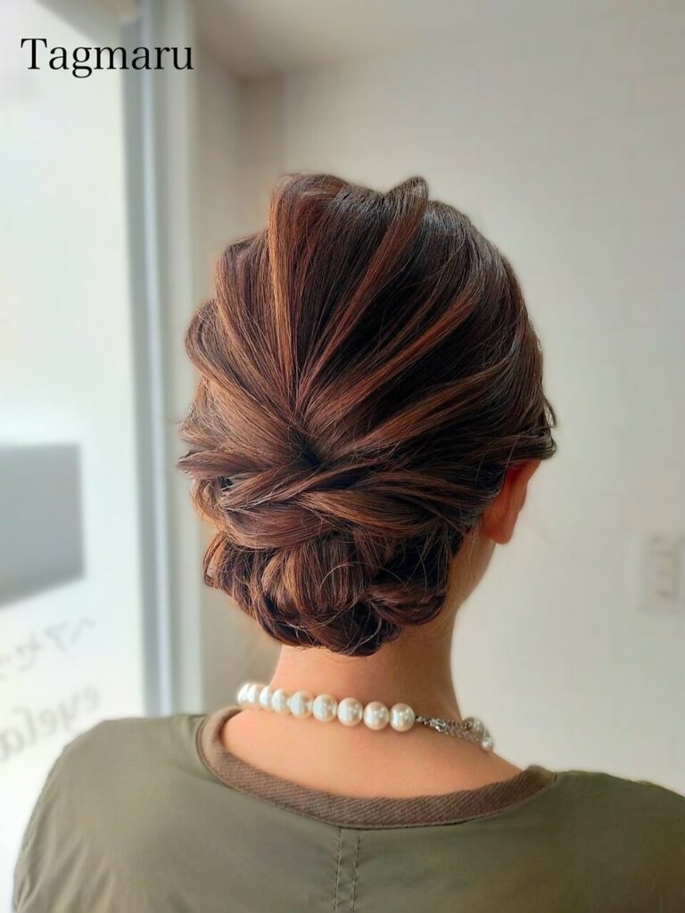 結婚式ヘアセット☆束感シニヨン