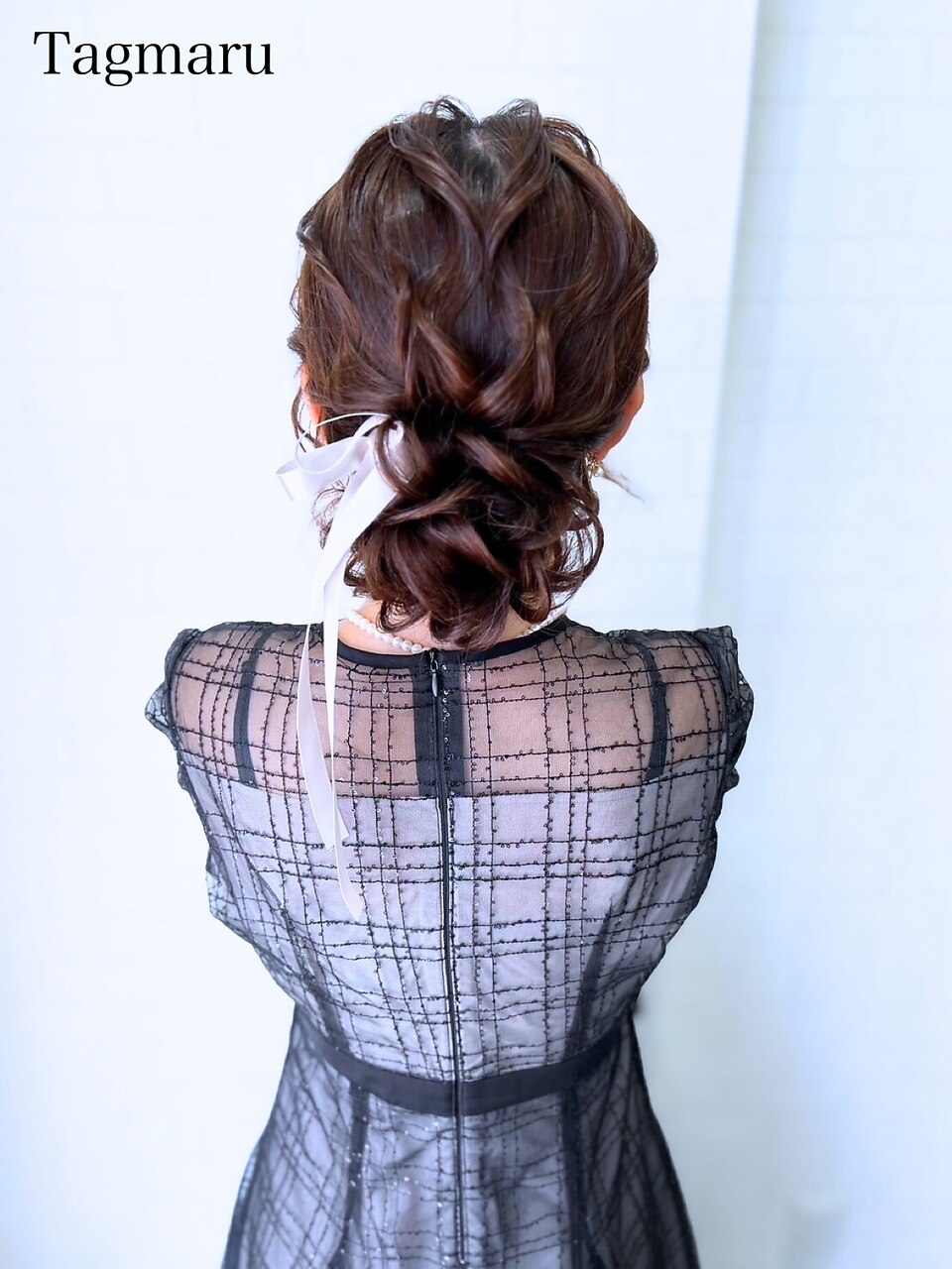 結婚式ヘアセット☆ウェーブのゆるふわシニヨン