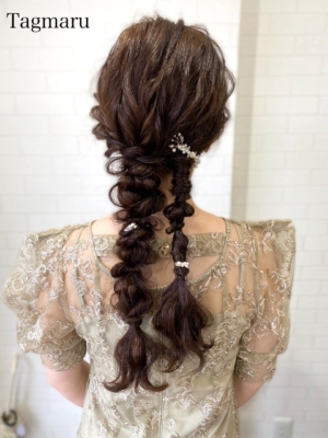 パーティーヘアセット☆ツインポニーアレンジ☆