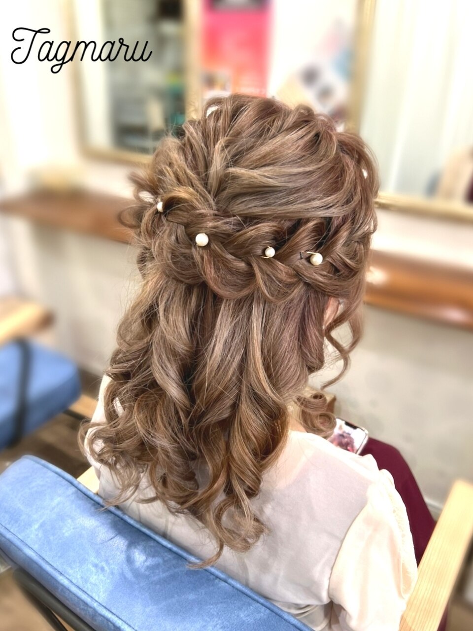 大きめ編み込みの華やかハーフアップ☆