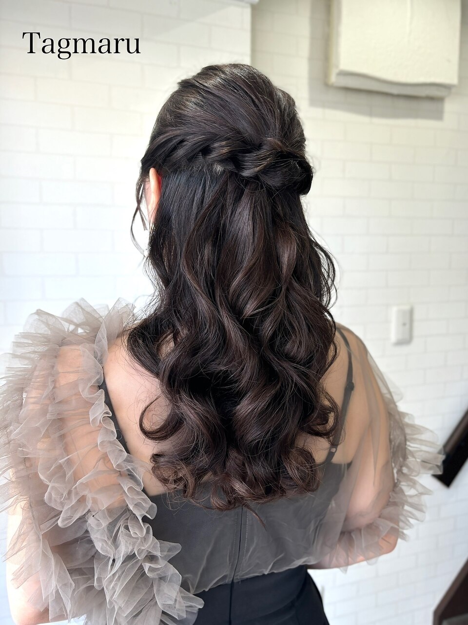 結婚式ヘアセット☆エレガントカールの上品なハーフアップ☆