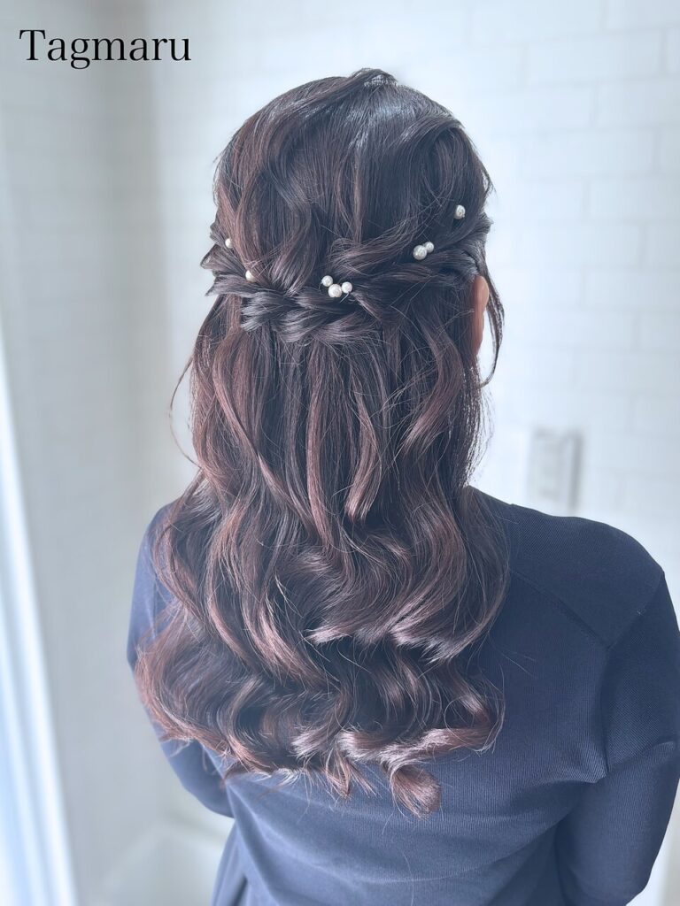 卒業式お母様ヘアセット☆エレガントなハーフアップ