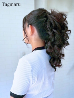 華やかなヘアセット☆高めポニー☆