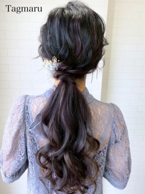 結婚式ヘアセット☆ローポニースタイル☆