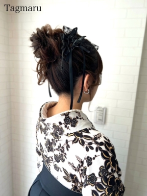卒業式袴着付けヘアセット☆上めのルーズアップ☆