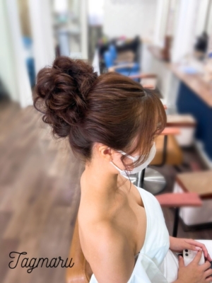 結婚式にオススメ☆華やかふわふわおだんごのアップ☆