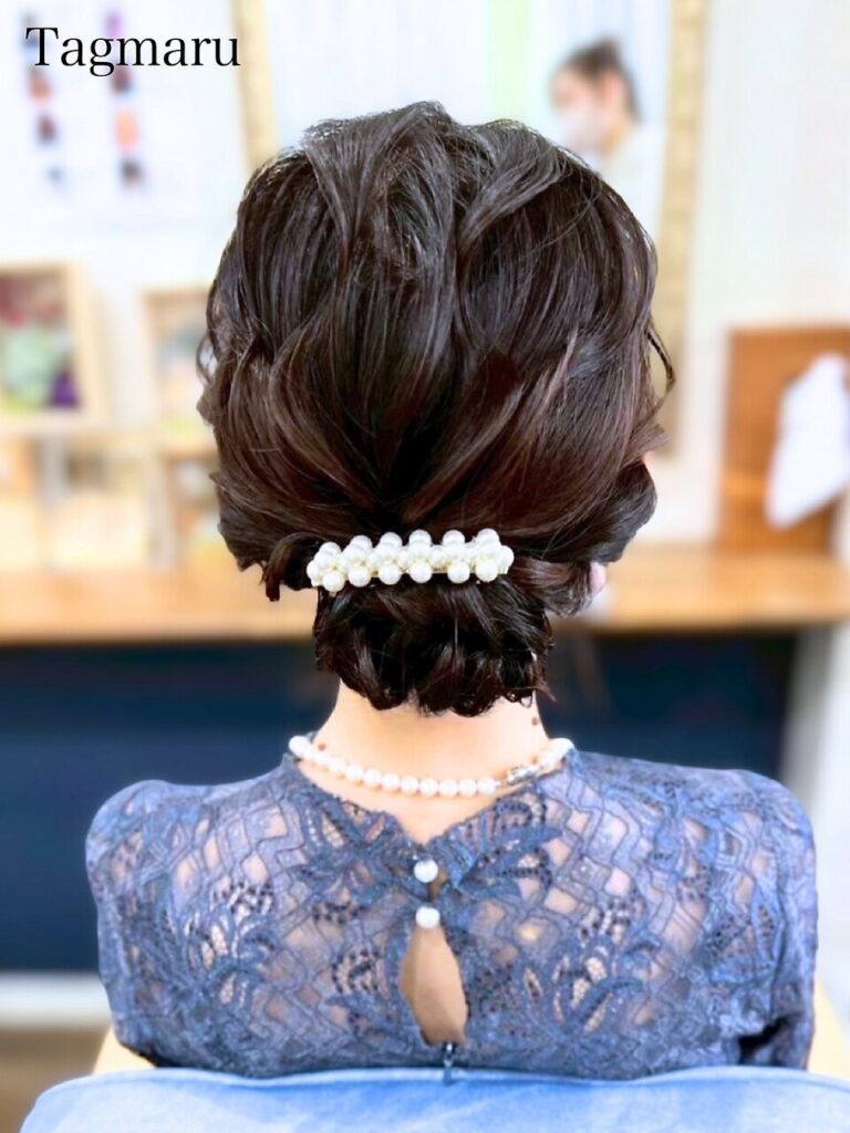 短めさんのゆるふわシニヨン☆