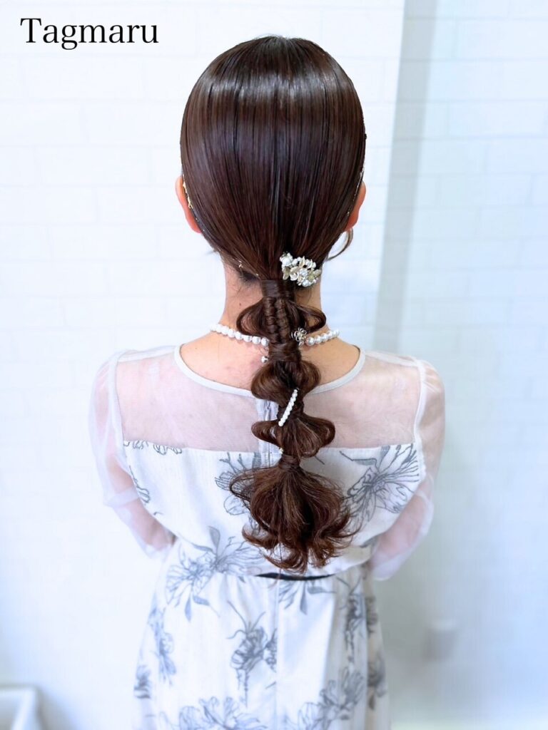 結婚式ヘアセット☆タイトな編み下ろし
