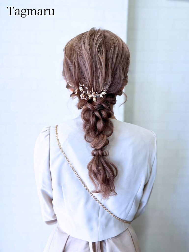 結婚式ヘアセット☆大人キレイなあみおろし