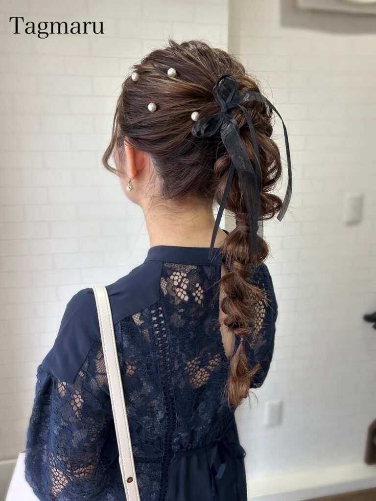 結婚式ヘアセット☆高めの玉ねぎヘア☆