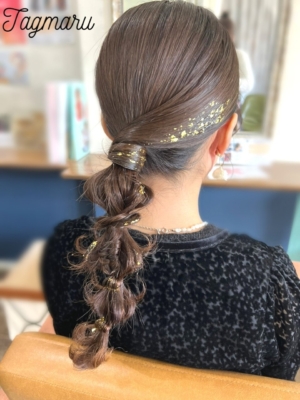 金箔☆編みおろしアレンジ☆